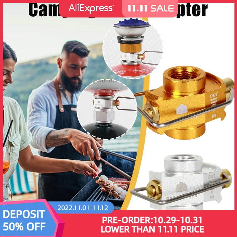 

Camping Gas Stove Adapter Gas Saver Plus Adapter Convertor Shifter Outdoor Camping Stove Refill Adapter For Outdoor Hiking