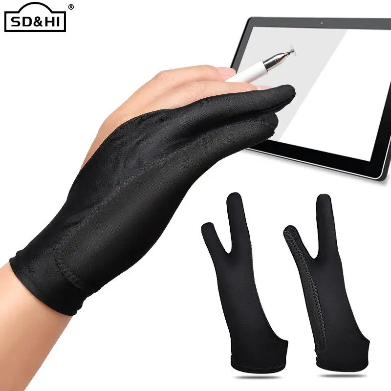 Artists Gloves Palm Rejection Two Fingers Gloves For Drawing Pen Display Paper Art Painting Sketching IPad Graphics Tablet