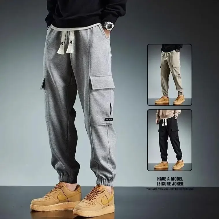 Брюки-карго мужские свободного покроя винтажные модные повседневные штаны в