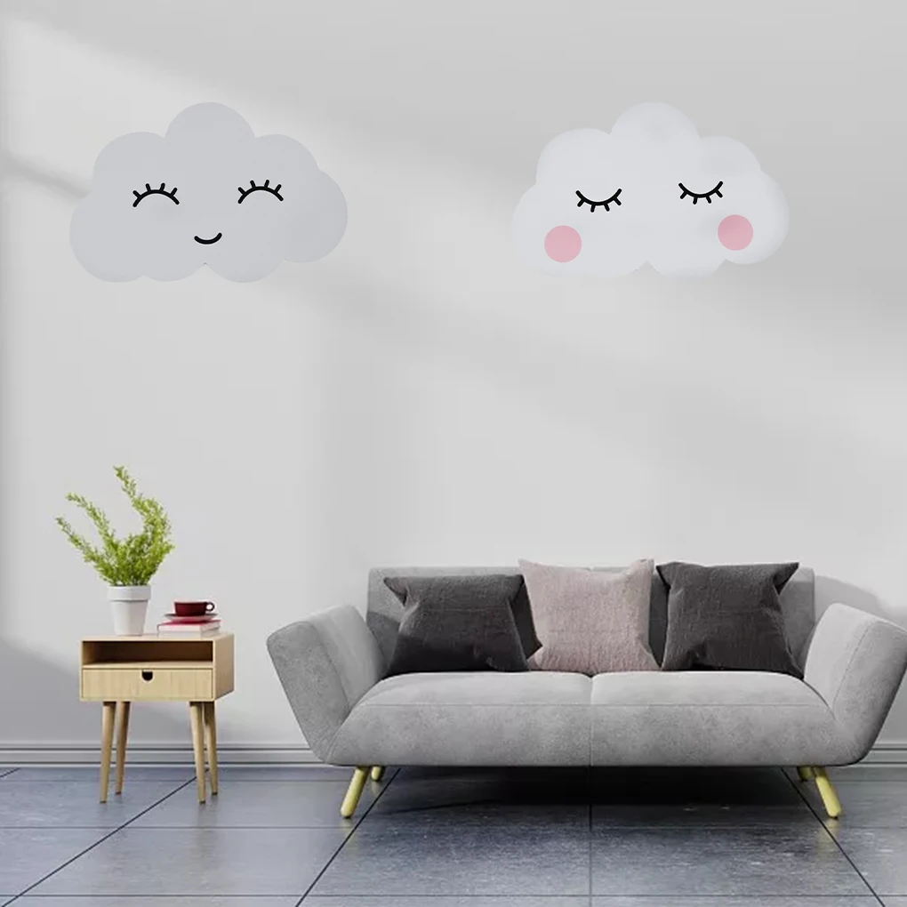 

2pcs set Cute Smiling Clouds Easy To Install 3D Wall Stickers For Kids Room Decorative 3d Wall Board