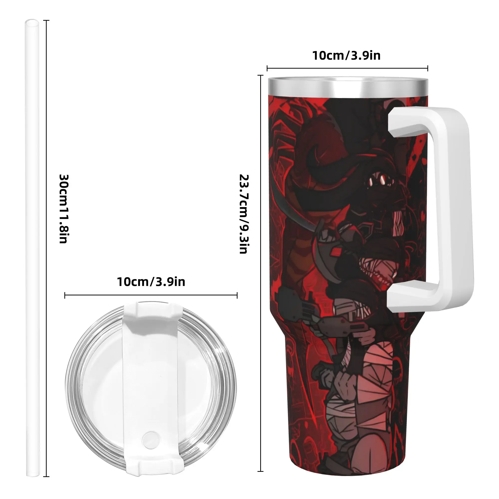 Фото MADNESS COMBAT Hank Tumbler 40oz, термокружка из нержавеющей стали с двойными стенками и вакуумной изоляцией, с соломинкой №5