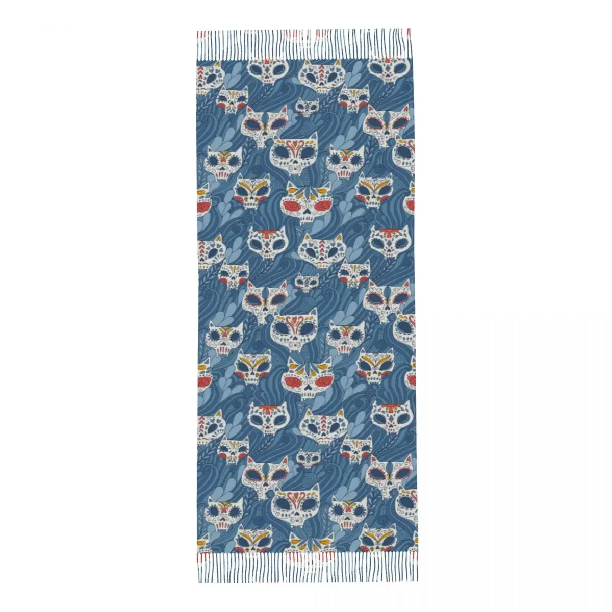 Персонализированный Печатный мексиканский мультфильм Calaveras Кот череп с