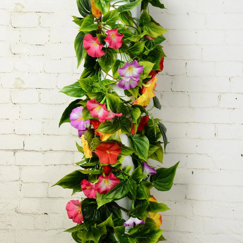 

Basket Simulation Flower Artificial Morning Glory Wedding Home Decoration Wreath Spring And Autumn Garden Arch DIY Vine Shape