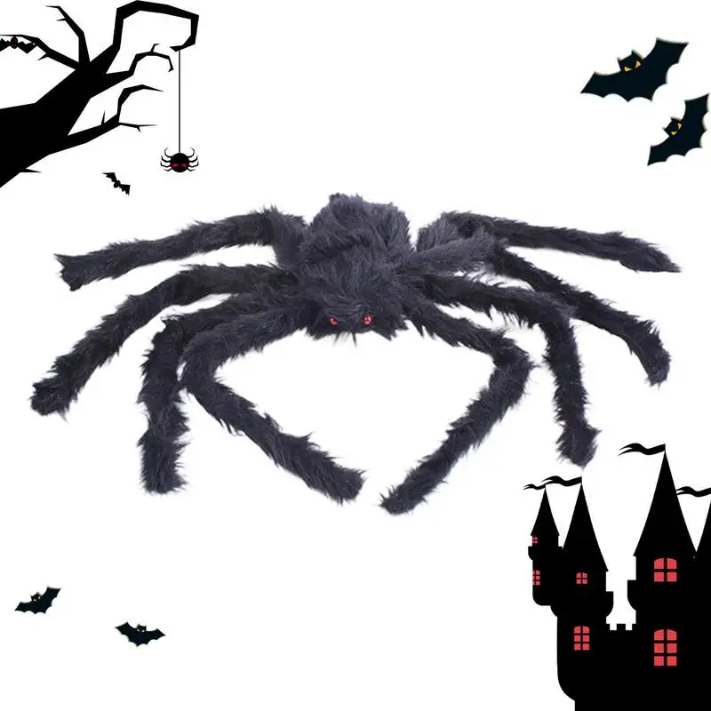 

Fake Spider Outdoor Indoor Hairy Spider For Halloween Decorative Simulation Hairy Spider For Walls Porches Lawns Cobwebs