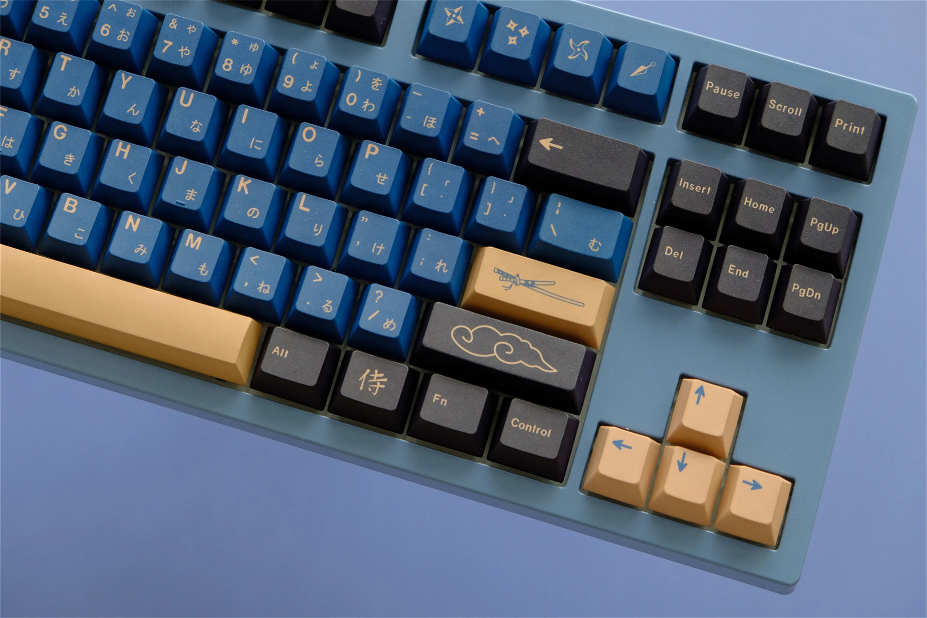 Фото Колпачки для клавиш GMK Blue Samurai, 130 клавиш, материал PBT, профиль Cherry, DYE-SUB, для механических клавиатур MX Switch Wooting №5