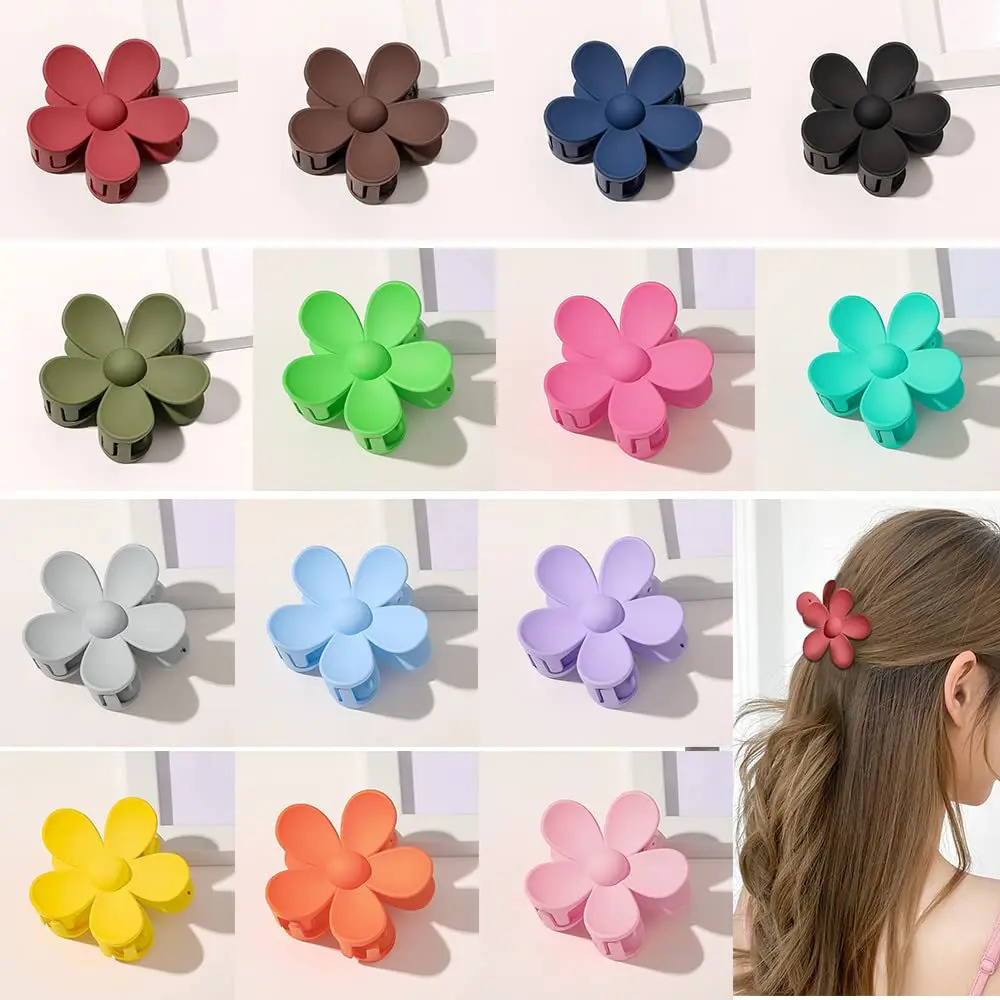 

Korea Flower Shape Hair Claw Clips Women Girls Sweet Solid Color Crab Hair Claws Ponytail Hairpin Barrette Headwear Accessories