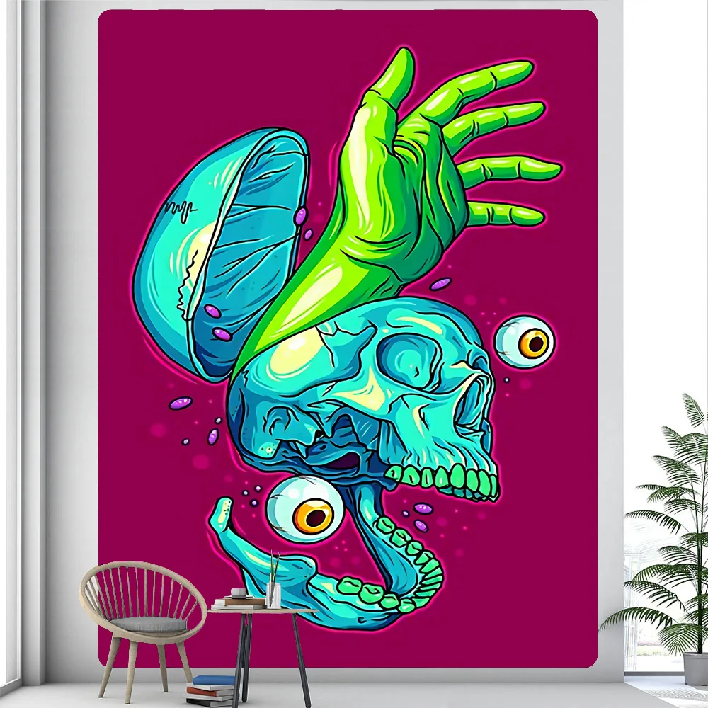 

Хиппи психоделический мультфильм Таро гобелен настенный чакра в стиле бохо ведьмастерская спальня фоновая ткань коврик для стола украшени...