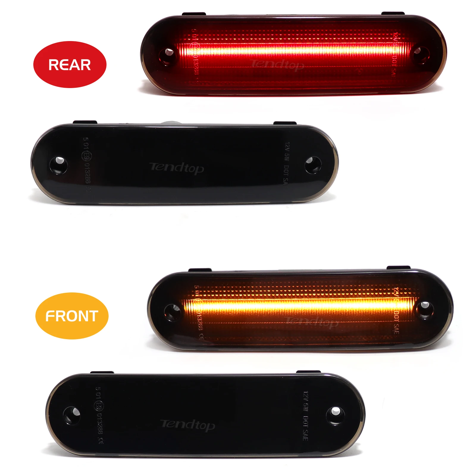 Side Fender Marker Light Kit For 1990-2005 Mazda Miata / Mx-5 Amber/red Sidemarker Lamps