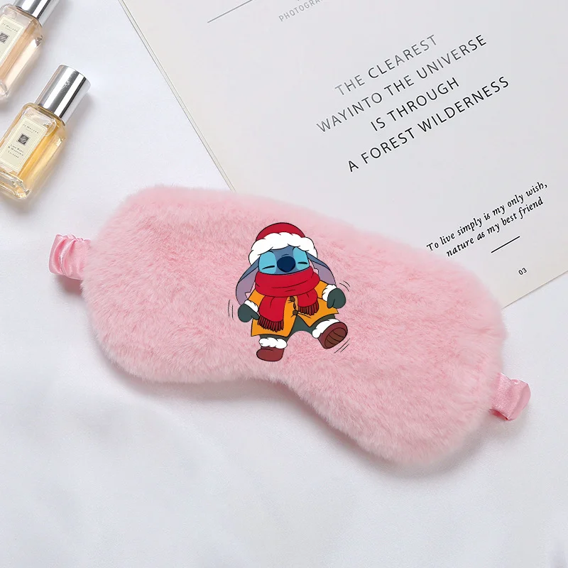 Stitch Disney Маска для сна Спящая повязка на глаза Мягкие плюшевые маски глаз Плюшевая