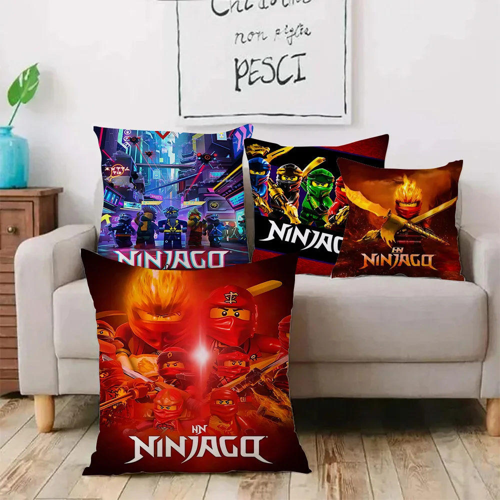 Pillow Covers Cartoon For Game Ninjagos Sofa Decorative Home Double-sided Printing Short Plush Cute Cushion Cover