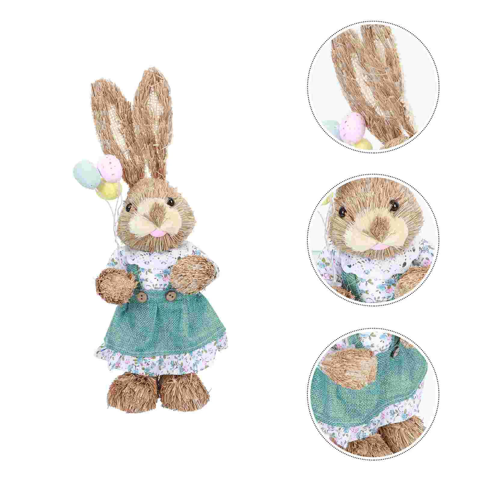 

1Pc Handwoven Bunny Adornment Garden Rabbit Decoration