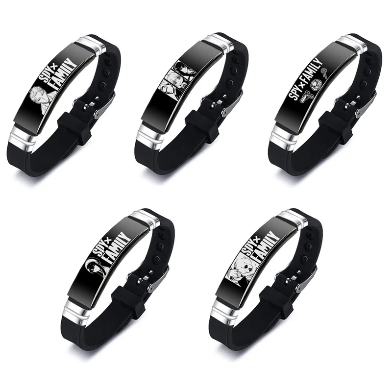 Браслет с мультяшными персонажами из нержавеющей стали силиконовыми