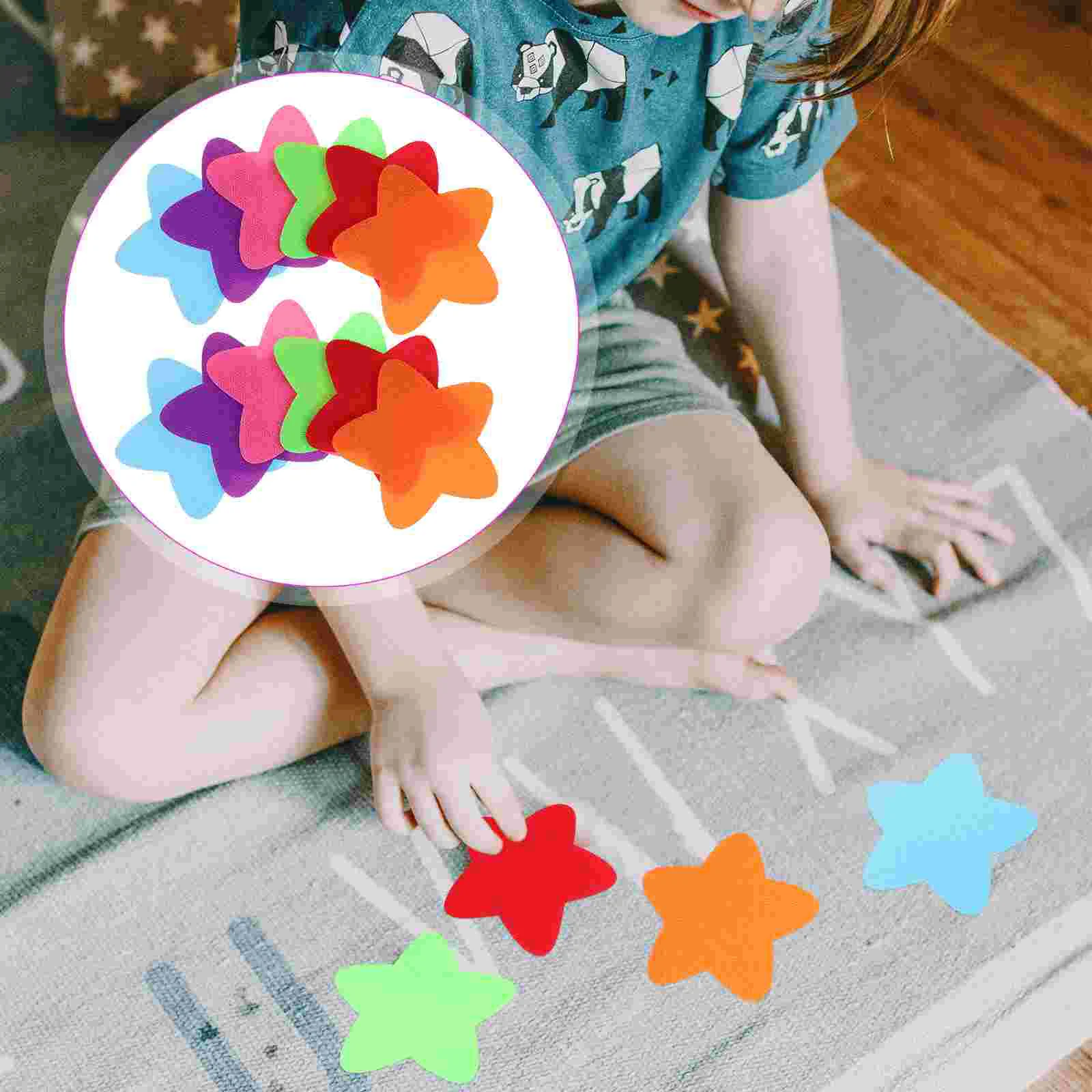 

30 Pcs Medallion Rug Stars Spot Markers Colorful Spot Markers Marking Stickers Color Carpet Mark Sticker