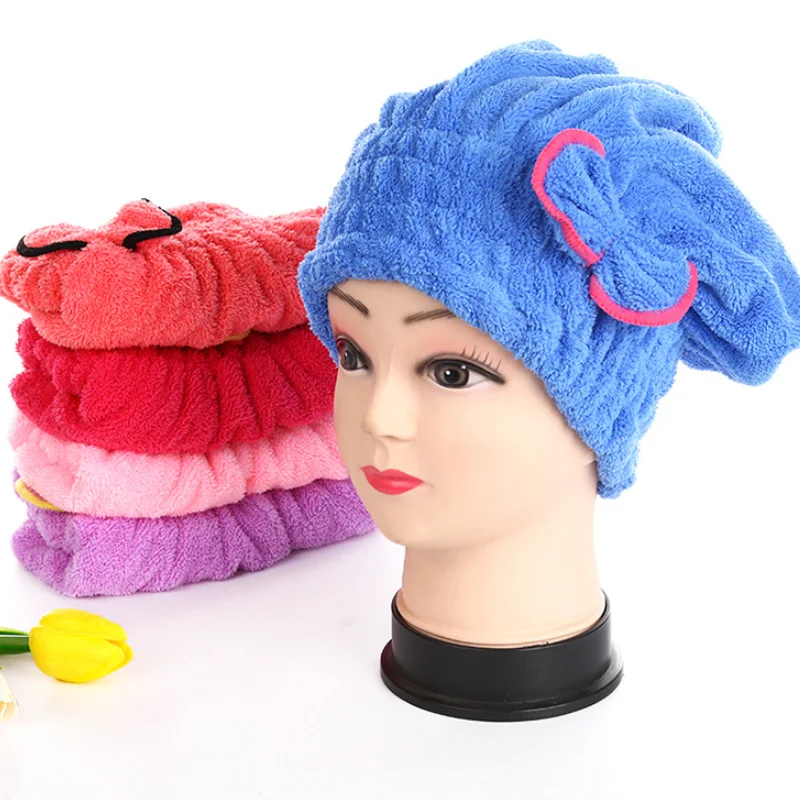 

Microfiber thick coral fleece absorbent quick-drying cap confinement cap women's bag turban shower cap household dry hair towel