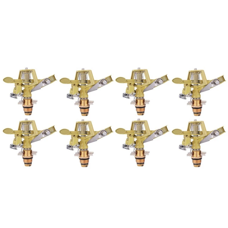 

8Pcs 1/2 Inch Heavy Duty Impact Sprinkler Head Perfect For Watering Large Gardens Hose End Sprinklers Watering Tools