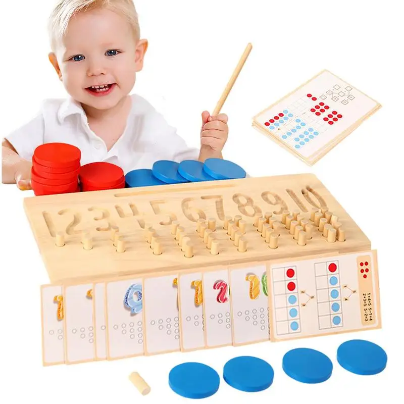 

Wooden Numbers Tracing Board Wooden Montessori Math Toy Learn To Write 123 Board Preschool Educational Toy Ages 3