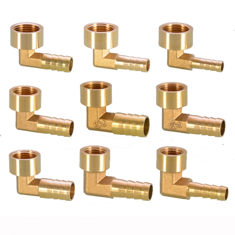 

Brass Pipe Fitting 8mm 10mm 12mm 14mm 16mm Hose Barb Tail 1/4" 3/8" 1/2" BSP Female Connector 90° Elbow Tube Join