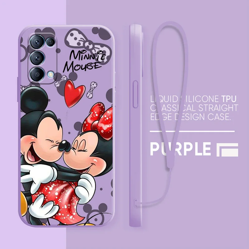 

Cool Mickey Minnie Disney For OPPO Find A96 A76 X5 Pro X3 Pro X2 Neo 7Z 6 5 4Z Lite Pro 4G 5G Liquid Rope Phone Case