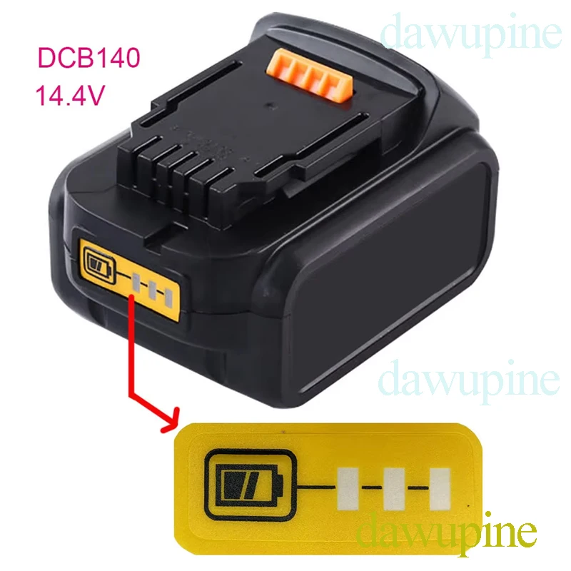 Фото Для DeWalt 14,4 В 18 В 20 В литиевая батарея DCB200 светодиодная наклейка для ключей метка DCB140 DCB182 DCB206 DCB203 для литий-ионного аккумулятора XR №4