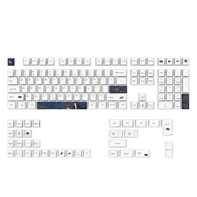 

Колпачки клавиш клавиатуры PBT Dye Sub для переключателей MX механическая клавиатура с вишневым профилем 108 клавиш подходит для 6 61 64 84 87 96 98 104 10