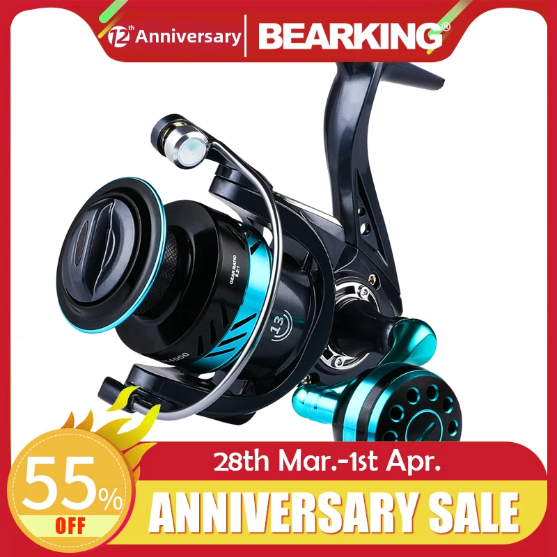 

BEARKING DKPro series Fishing Reel Max Drag 10kg 5.2:1 Gear Ratio Metal Spool Spinning Reel Saltwater Reel CNC Rocker