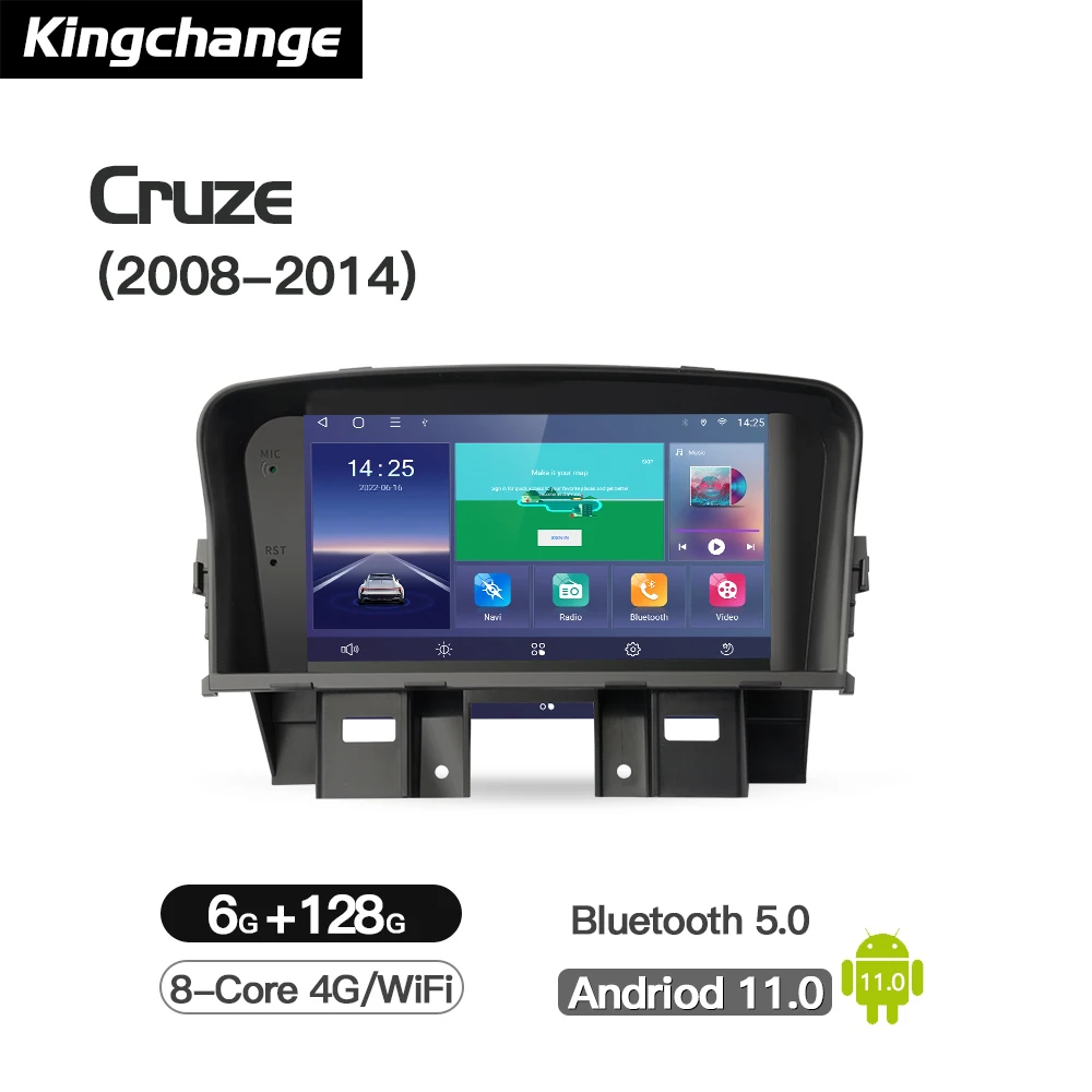 Kingchange auto Radio Multimedia reproductor de Video GPS de navegación Android 11 para Chevrolet Cruze 2008-2014 estéreo Wifi Quad Core