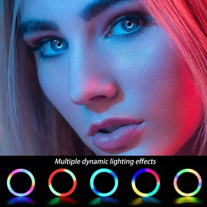 RGB LED Fill Light Dimmable Color Phone Selfie Ring Lamp Photo For Youtube Makeup Video Live Aro De Luz Para Celular