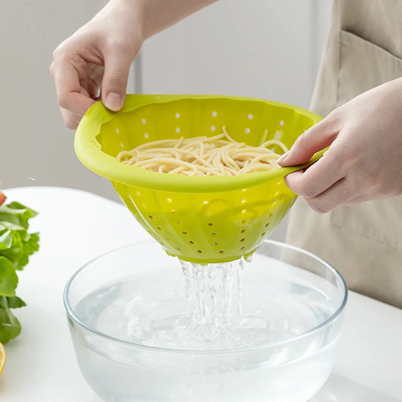 

Silicone Drain Bowl Kitchen Salad Clutching Sauerkraut Water Squeeze Magic Tool Creative Washing Filter Strainer