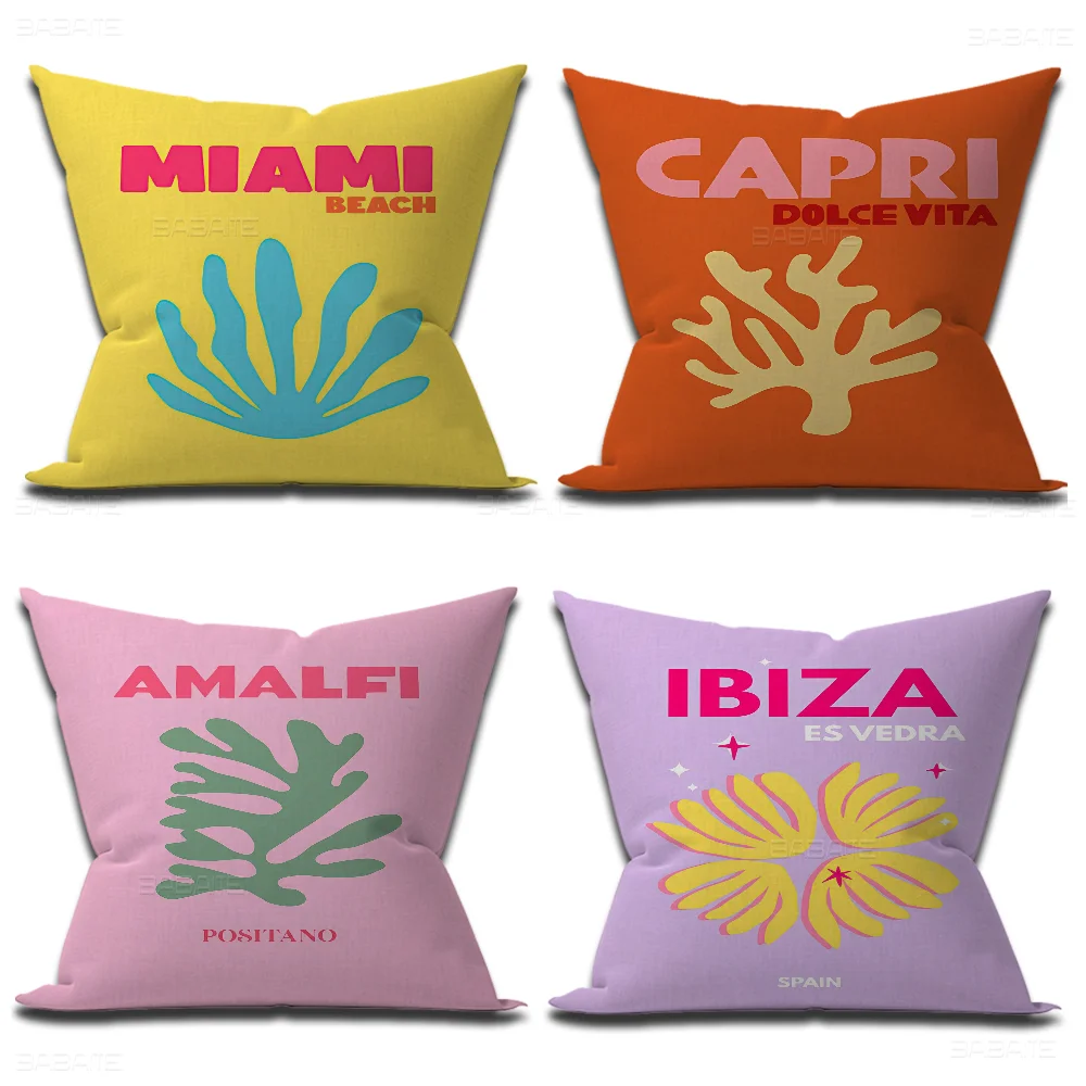Ibiza Mykonos Tulum Tuscany Athens Madrid Personalized Picture Text Home Decorative Pillows Household Gifts 45x45cm