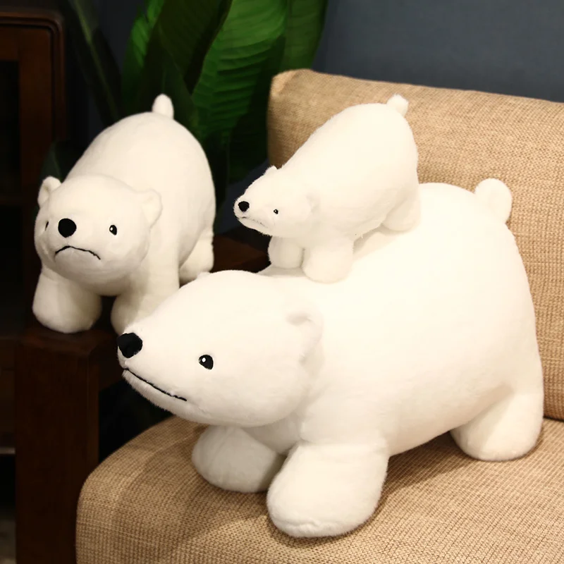 

30/50/70CM Wite Kawaii Plush Animals Polar Bear Toys Super Stuffed Bear Dolls Children Huggable Peluche For Kids Gift