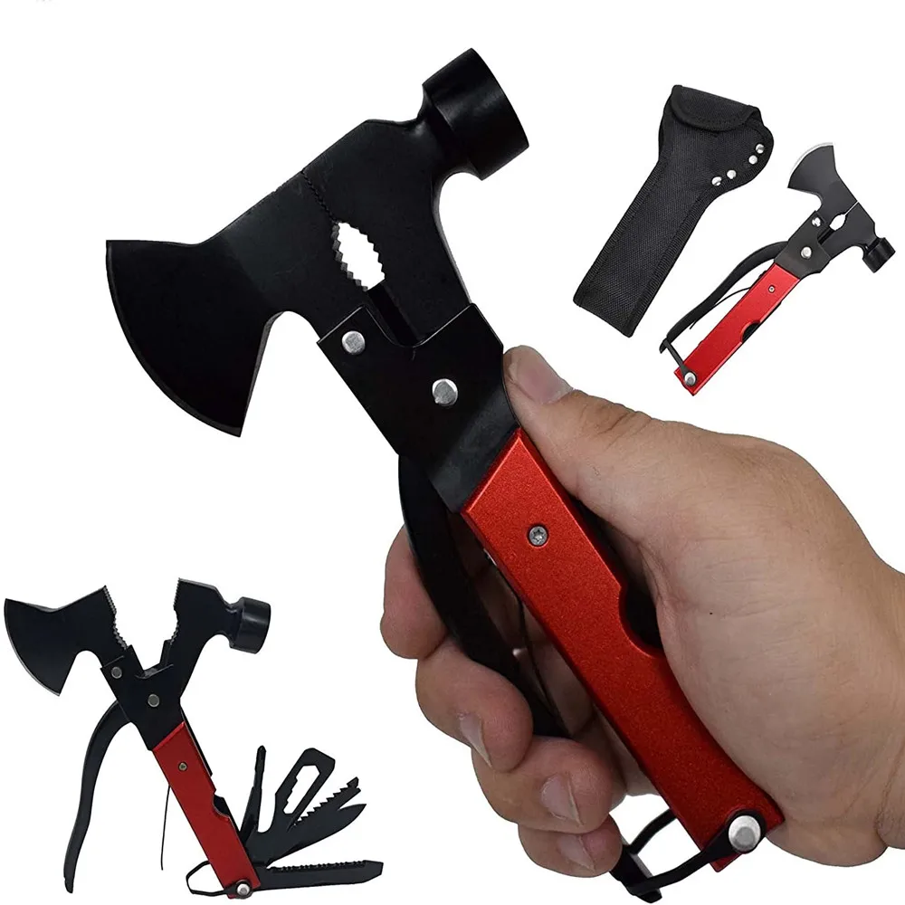 16 В 1 Тяжелая Двухсторонняя Топор/Молоток Многофункциональный Инструмент Портативный Складной Многофункциональный Инструмент На Открытом Воздухе Снаряжение Выживания Рука.
