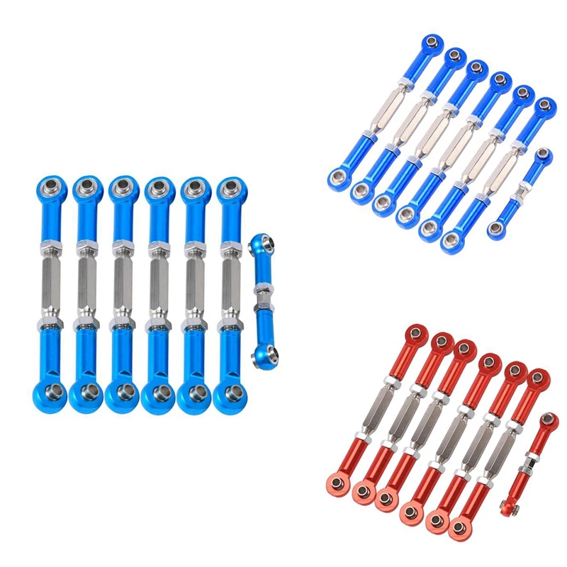 

7 шт. регулируемый металлический Тяговый стержень, соединительный стержень для 1/10 Traxxas Slash 4X4/2WD, короткопроходные детали для автомобилей