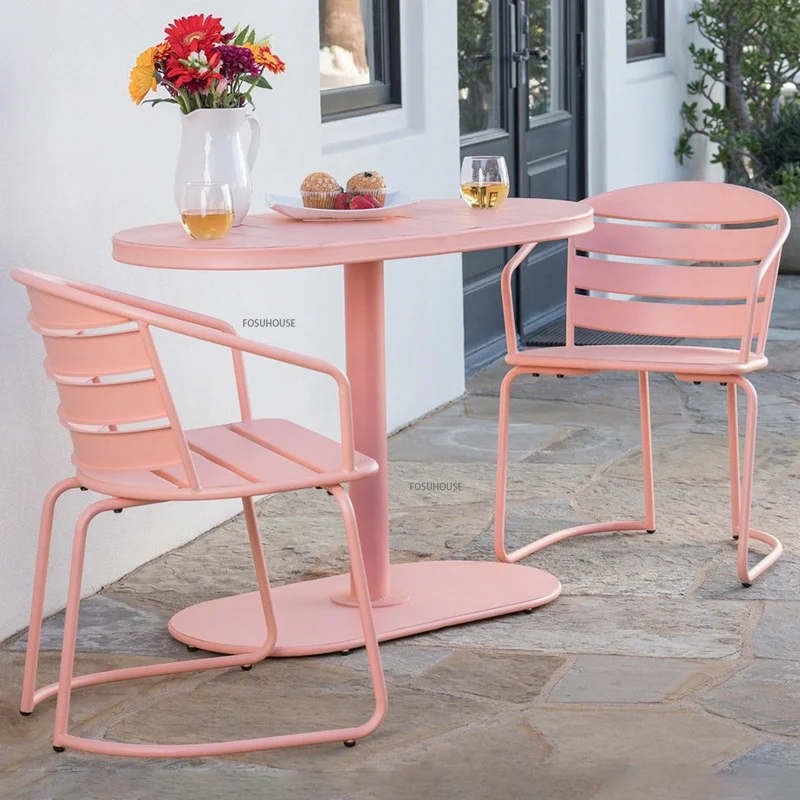 

Modern Iron Outdoor Balcony Table And Chairs Set Small Apartment Outdoor Chair Leisure Coffee Table Patio Garden Furniture Set Z