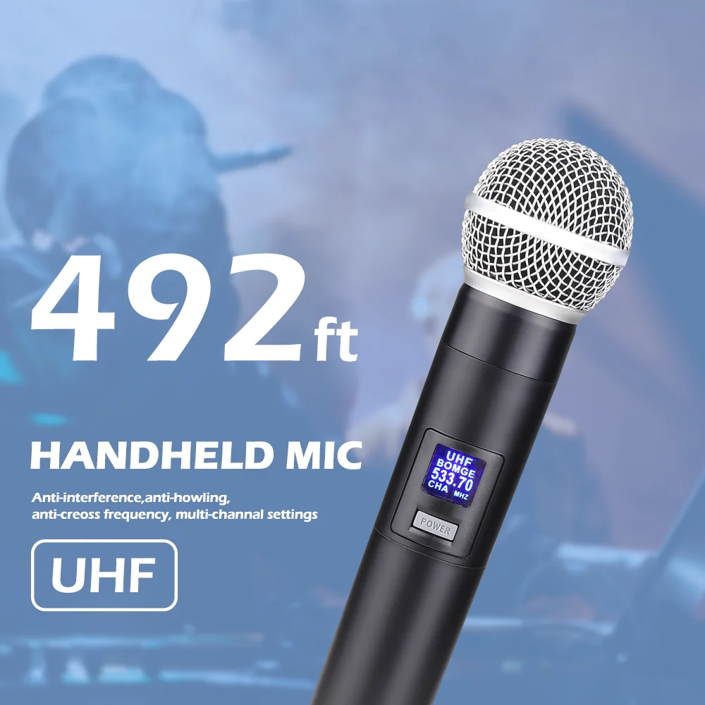 Профессиональный 6-канальный аудиомикшер встроенный 2-х ручной УВЧ микрофон