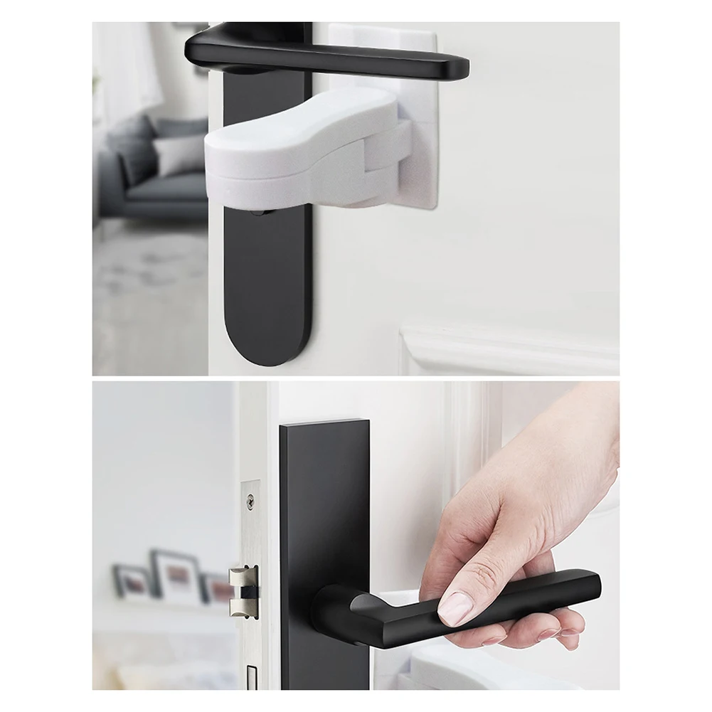

Door Lever Lock, Baby Proofing Door Handle Lock Children Safety ABS Anti-open Handle Locks Home Universal ABS Protection Device