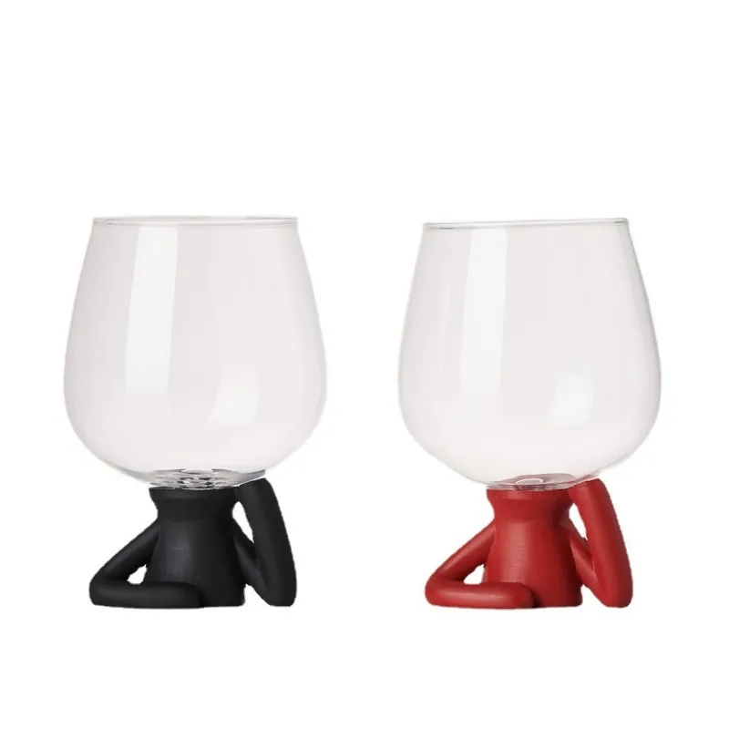 

Glass Cup Holder Wine Bottle Stopper Creative Drink-ware Kitchen Accessories Gadget Gift For Man Personalized Home Bar Wine Set