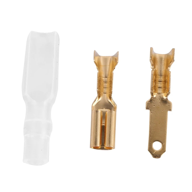 

200Pcs/50Pairs Female Male Spade Crimp Terminals Sleeve Wire Wrap Connector For 22-16 Awg 2.8Mm
