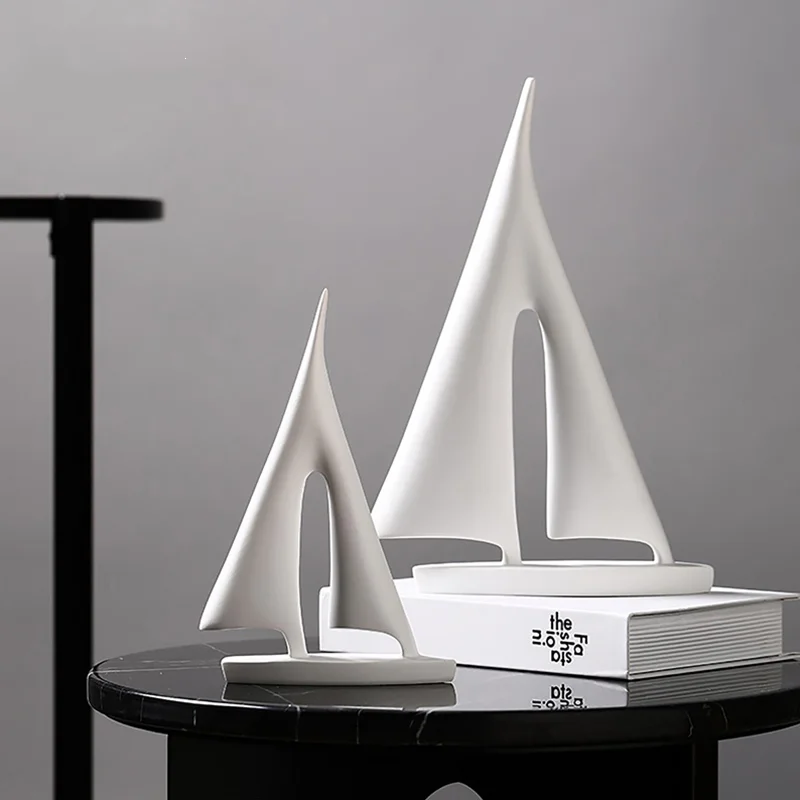 

Creative Sailboat Decoration Resin Home Decor Desktop Ornaments Modern Creative Home Accessories Living Room Home Style Theme