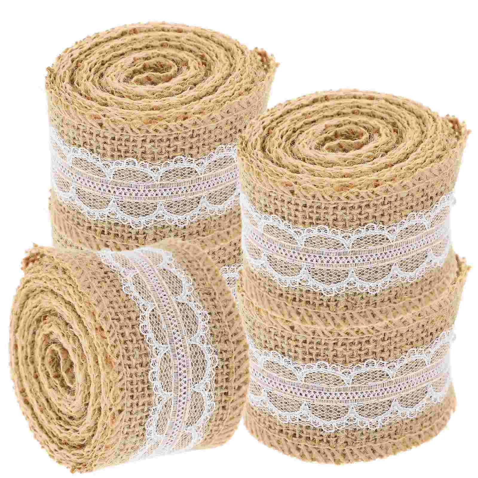 

Ribbons Ribbon Lace Burlap Gift Jute Trims Easter Wrapping Red Wire Rustic Wedding Wreath Craft Natural Flower Floral Favors