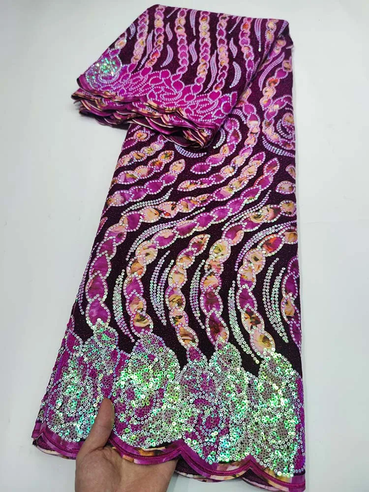 

Sequins French Tulle Flocking Fabric African Lace Fabric 2022 High Quality Lace Material For Nigerian Garment Celebration Wear
