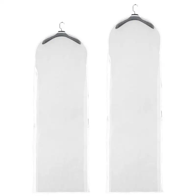 

Doublesided Transparent Tulle Crystal Yarn Wedding Bridal Dress Dust Cover With Zipper For Home Wardrobe Gown Storage Bag