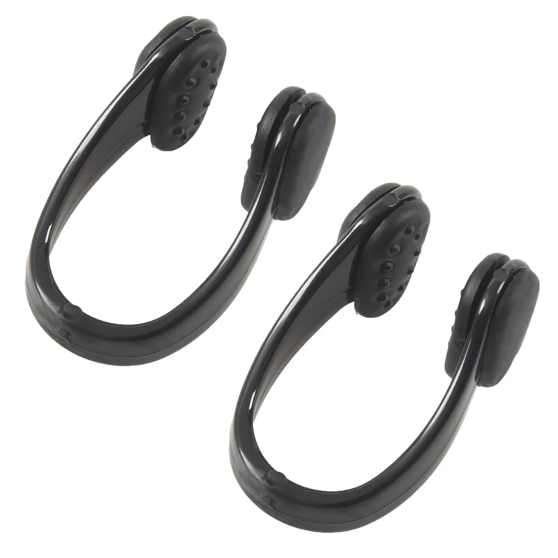 

2X Black PVC Swimmer Swimming Nose Clip Ear Plug + Clear Case Unisex