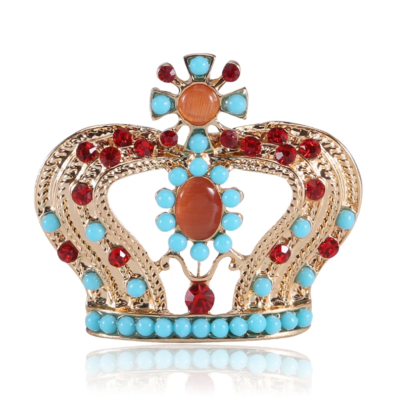 

New Alloy Diamond Crown Brooch From Europe And America