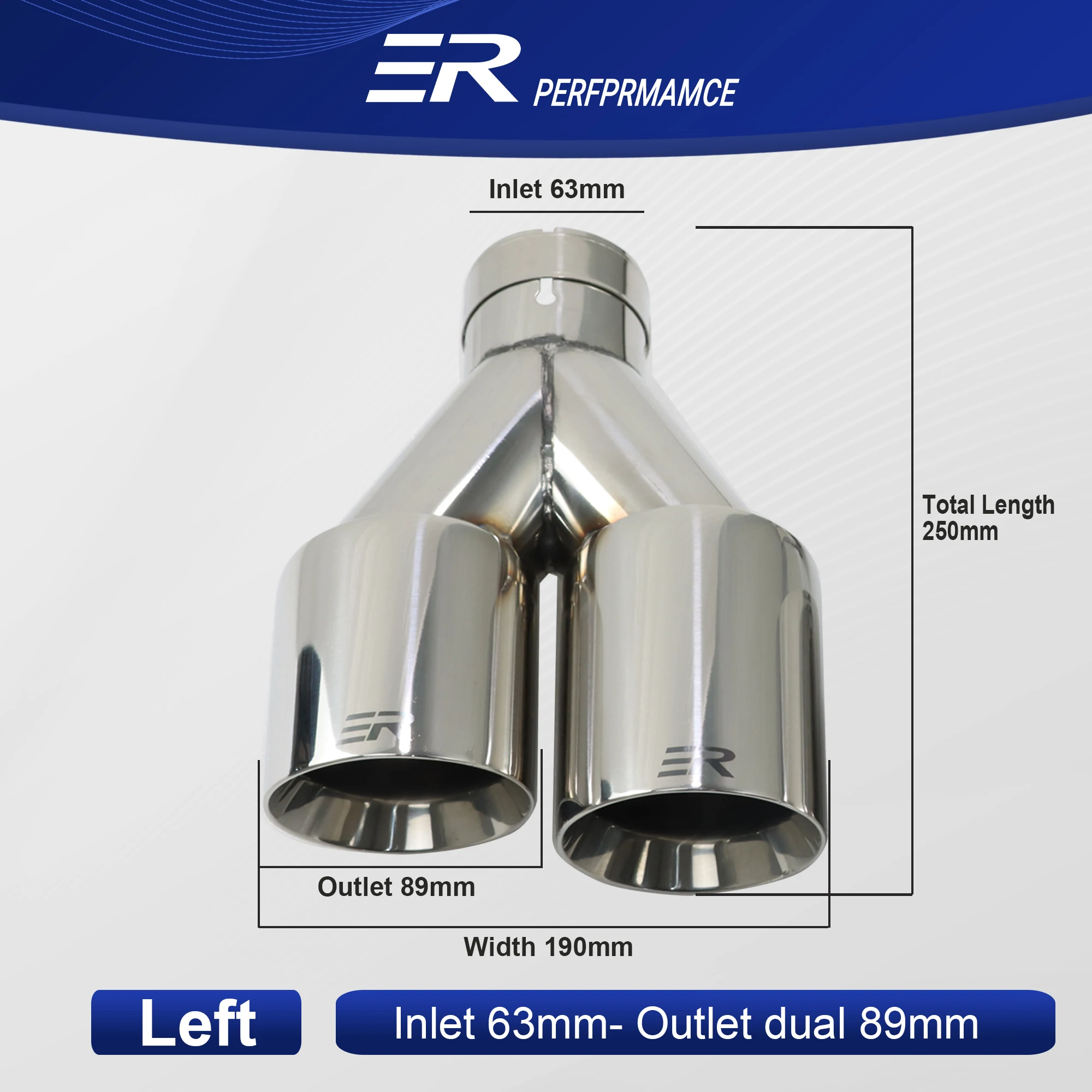 

Наконечник выхлопной трубы, модификация автомобиля, двойной выпуск, насадка для выхлопной трубы, украшение, глушитель из нержавеющей стали