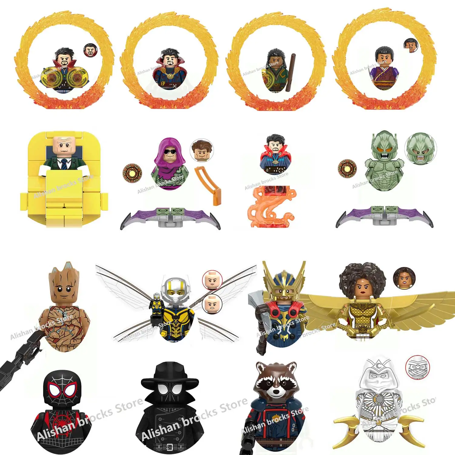 

Disney Marvel Building Blocks Iron Man Doctor Strange Hulk Thanos SpiderMan Venom Hawkeye Bricks Toys Compatible With Lego