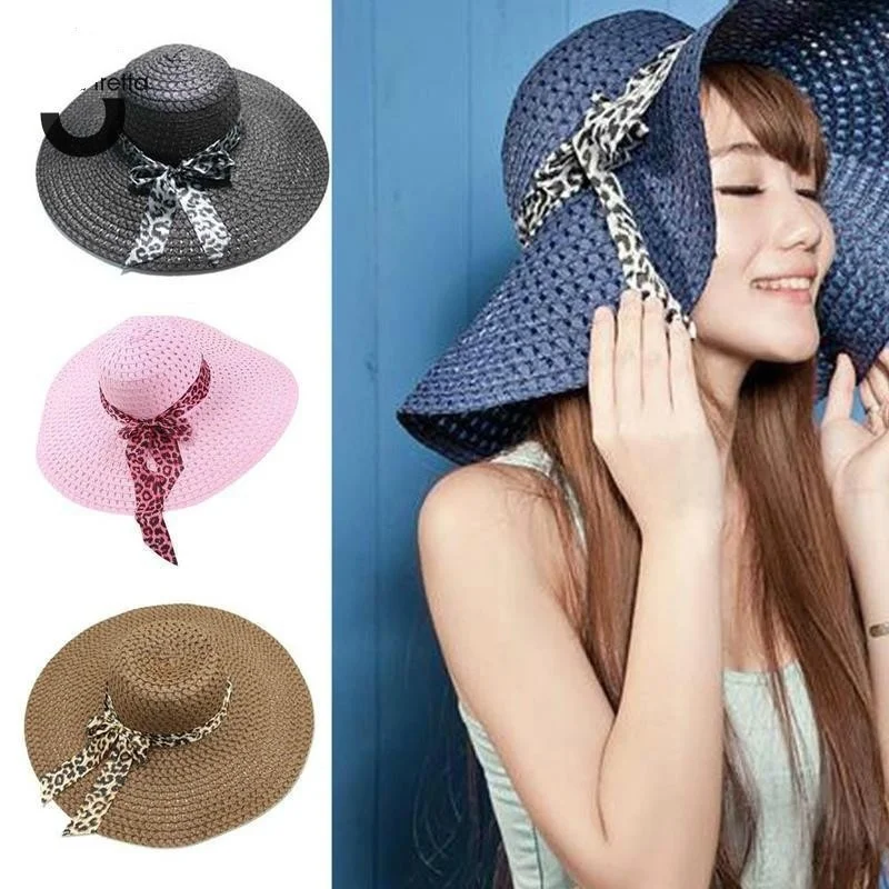 

1pcs Women Summer Hat Wide Brim Straw Cap Beach Hats Floppy Fold Straw Sun Hats for Women Girls New Current 2023