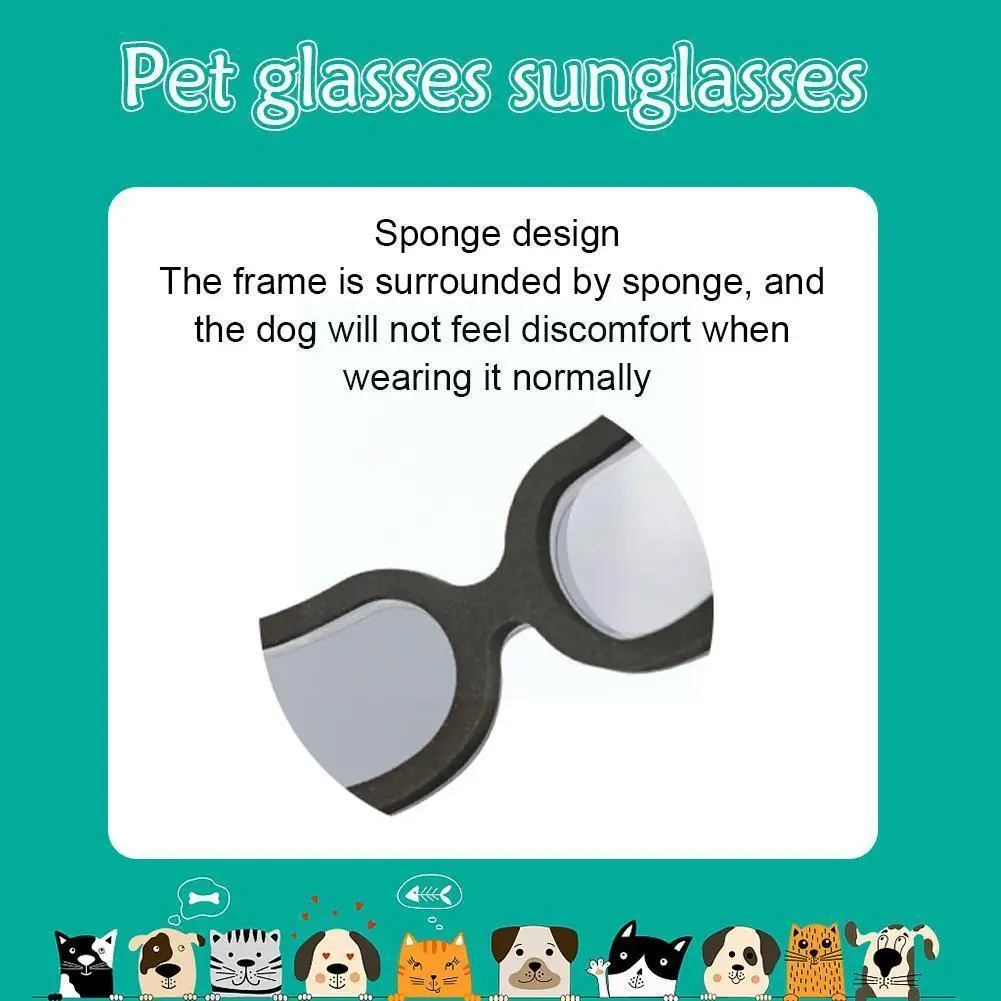 

Регулируемые очки для домашних животных, очки с защитой от УФ-лучей, очки для глаз для маленьких, средних, больших собак, кошек, Fash I5a5