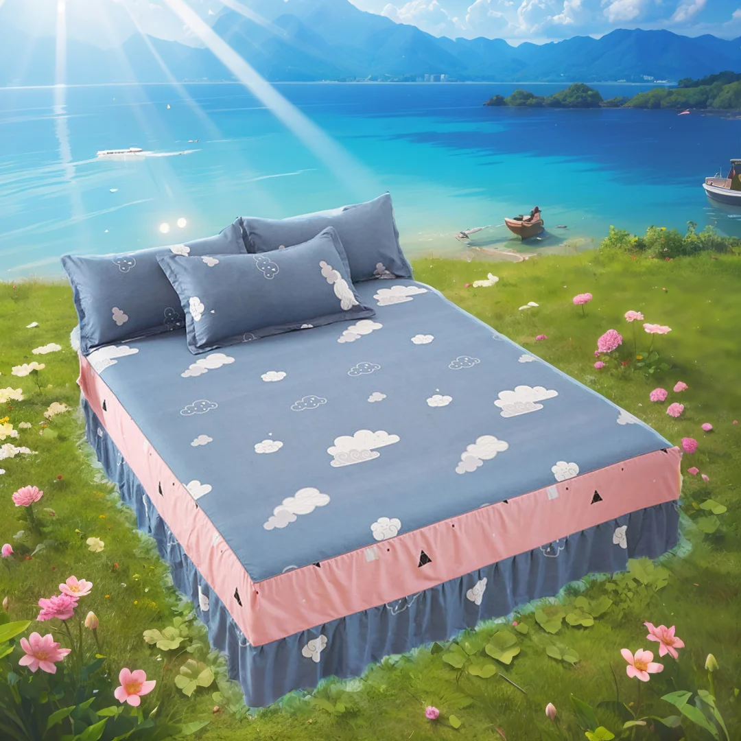 

1PCS Bedspread Sexy Flower Print Bed Sheets For Queen/King 1.5/1.8/2M Size Bed Dress Soft Fashion Home Sweet Bedding