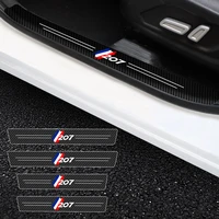 4x car door stickers car threshold door entry pedal guards for peugeot 207 logo scuff plate carbon fiber sill protector