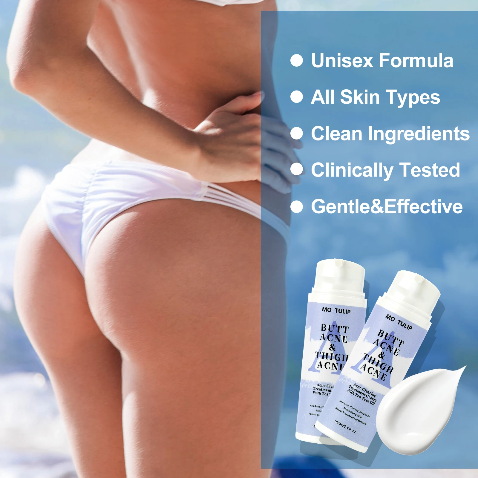 

100ml Butt Acne Clearing Spot Treatment Cream Clears Acne Pimples Zits Razor Bumps and Dark Spot Body Cream